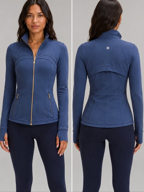 lululemon athletica Jackets & Blazers - Lululemon Define Jacket Nulu Shade Gold Zip Blue Size 12 Sold Out Rare